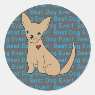 Chihuahua Hundsticker Bester Hund je! Runder Aufkleber