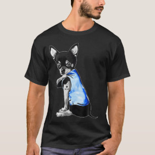 Chihuahua Ich liebe Mama tätowierter Hund Mami Mut T-Shirt