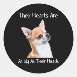 Chihuahua ihre Herzen sind so groß wie ihre Köpfe Runder Aufkleber