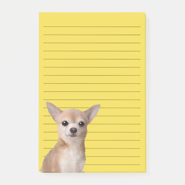 Chihuahua-illustrierte Anmerkungen Post-it Klebezettel (Vorderseite)