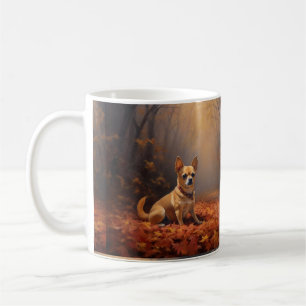 Chihuahua im Herbst inspiriert durch fallende Blät Kaffeetasse