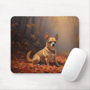 Chihuahua im Herbst Leaves Fall Inspiriert Mousepad