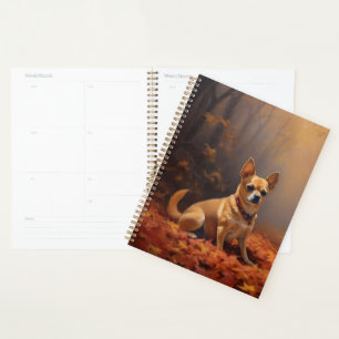 Chihuahua im Herbst Leaves Fall Inspiriert Planer