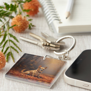 Chihuahua im Herbst Leaves Fall Inspiriert Schlüsselanhänger