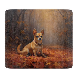Chihuahua im Herbst Leaves Fall Inspiriert Schneidebrett