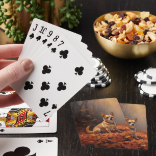 Chihuahua im Herbst Leaves Fall Inspiriert Spielkarten