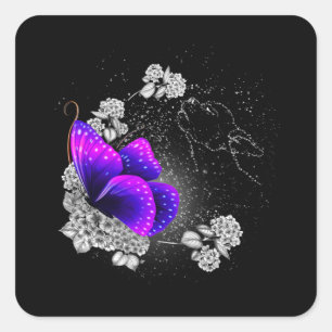 Chihuahua im Himmel Verlust des Hundegedächtnerhun Quadratischer Aufkleber