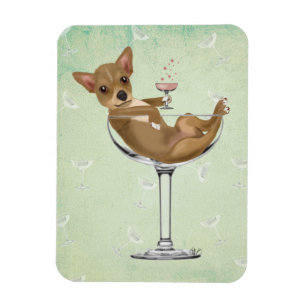 Chihuahua in Cocktailglas Magnet
