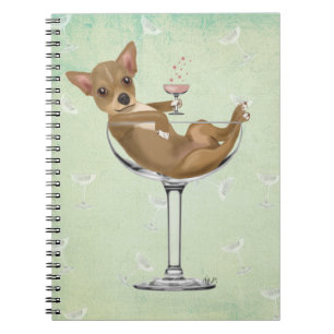 Chihuahua in Cocktailglas Notizblock