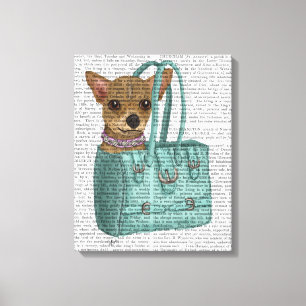 Chihuahua in der Tasche Leinwanddruck