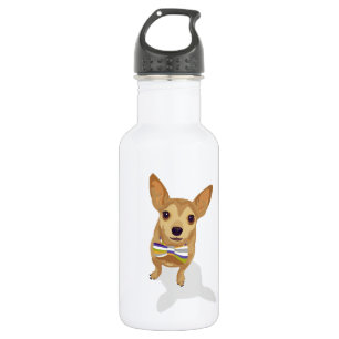 Chihuahua in einem Bowtie auf weißem Hintergrund Trinkflasche