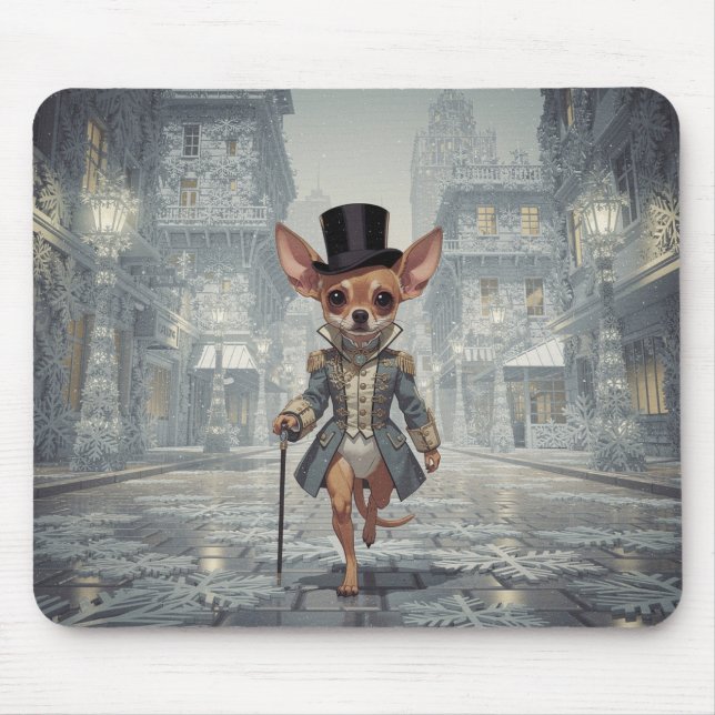 Chihuahua in Paris unterwegs Mousepad (Vorne)