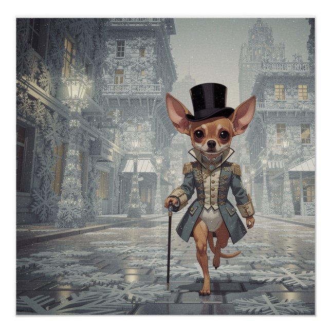 Chihuahua in Paris unterwegs Poster (Vorderseite)