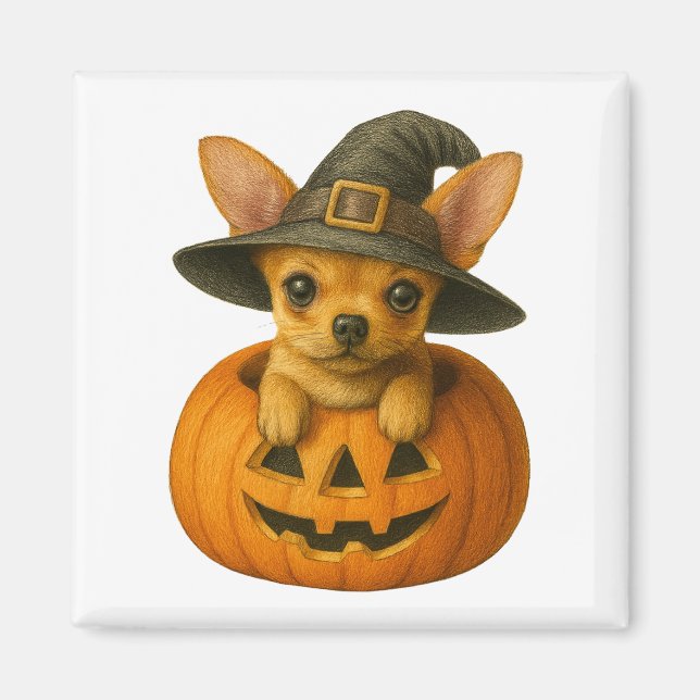 Chihuahua in Pumpkin Magnet (Vorne)