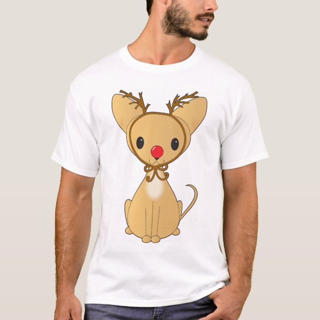 Chihuahua in Rudolf-Kostüm T-Shirt (Vorderseite)
