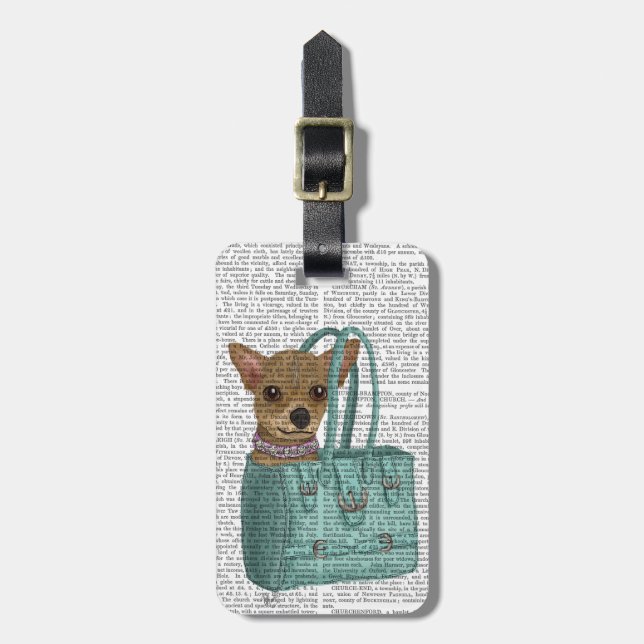 Chihuahua in Tasche Gepäckanhänger (Vorderseite vertikal)