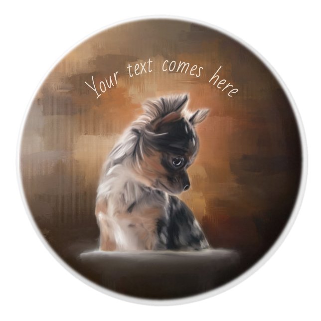 Chihuahua-Keramik Keramikknauf (Vorderseite)