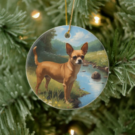 Chihuahua Keramik Ornament