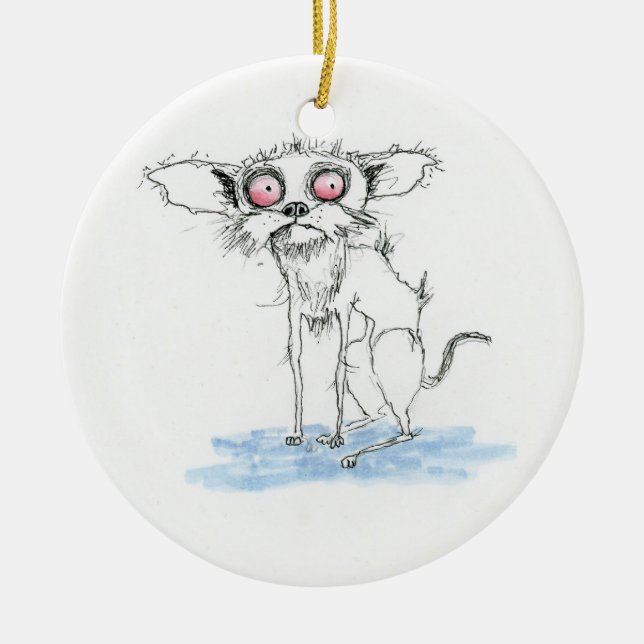 Chihuahua Keramik Ornament (Vorne)
