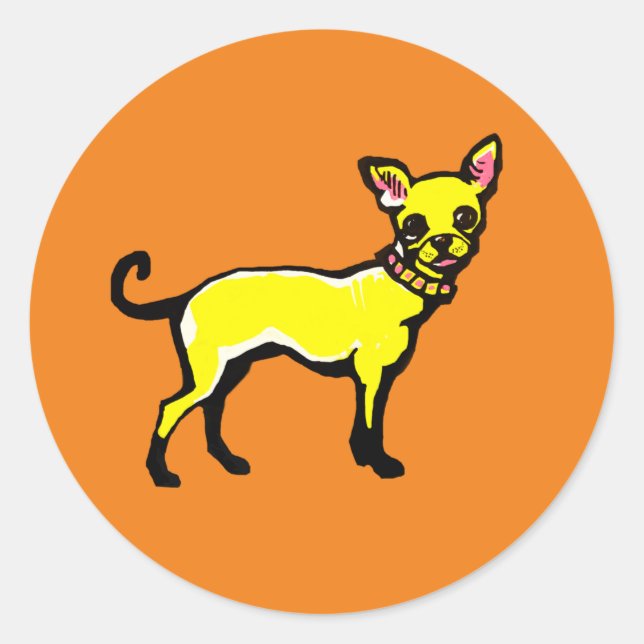 Chihuahua-Klassiker Runder Aufkleber (Vorderseite)