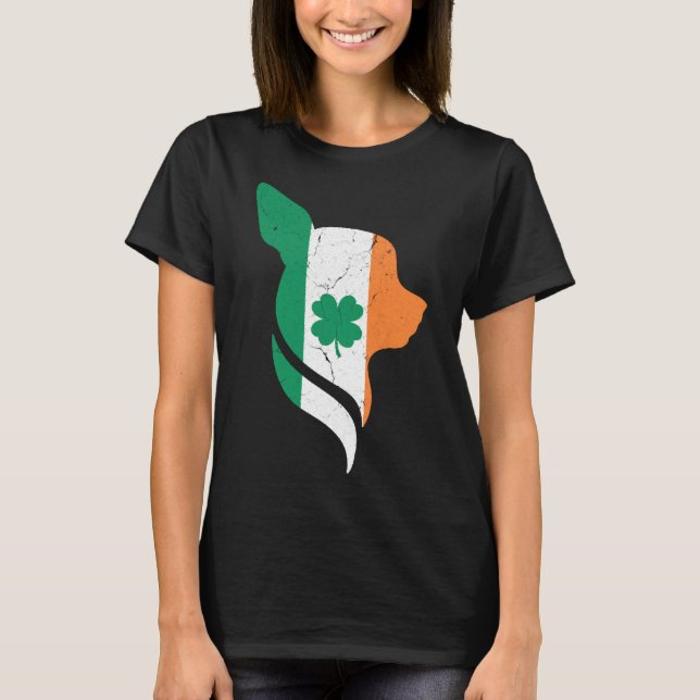 Chihuahua Kleeblatt C St Patricks Day T-Shirt (Vorderseite)