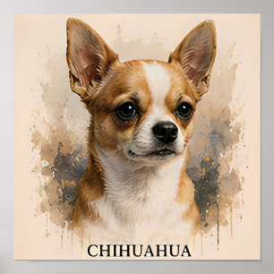 Chihuahua-Kleiner-Begleithund-Porträt Poster