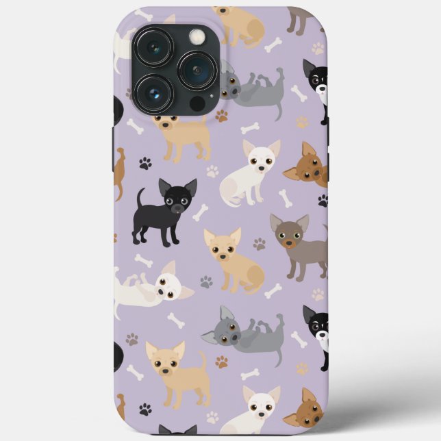 Chihuahua Knochen und Paare Lila Case-Mate iPhone Hülle (Rückseite)