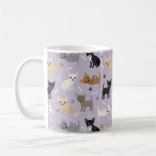 Chihuahua Knochen und Paare Lila Kaffeetasse