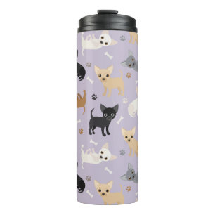 Chihuahua Knochen und Paare Lila Thermosbecher