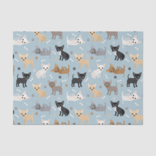 Chihuahua Knochen und Paws Blue Tissue Paper Seidenpapier