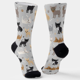 Chihuahua Knochen und Paws Socken