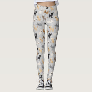 Chihuahua Knochen und Pfoten Grau-Leggings Leggings