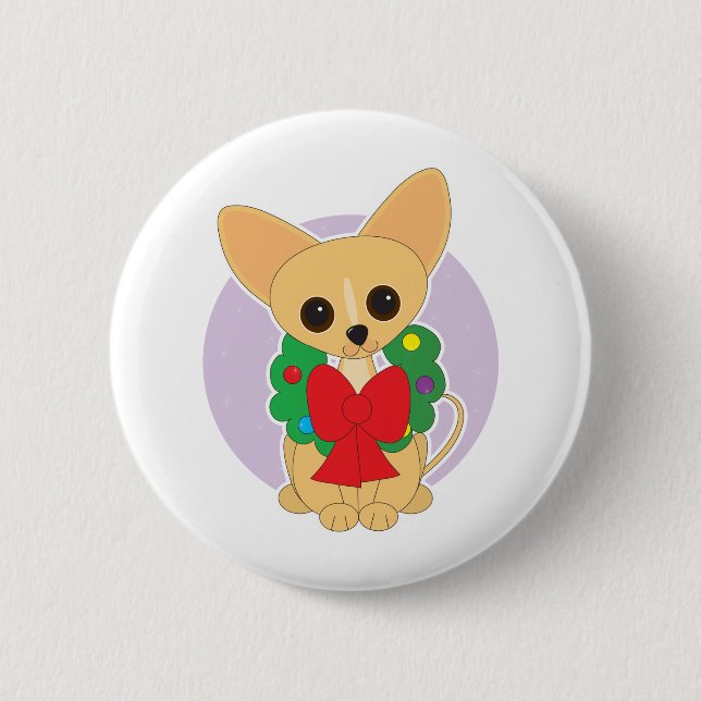 Chihuahua-Kranz Button (Vorderseite)