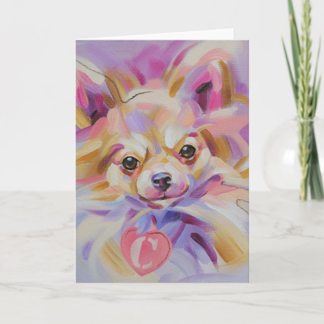 Chihuahua-Kunst-Grußkarte Karte (Vorderseite)