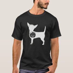 Chihuahua-Kürbis fauler Halloween-Kostüm Chiwawa D T-Shirt