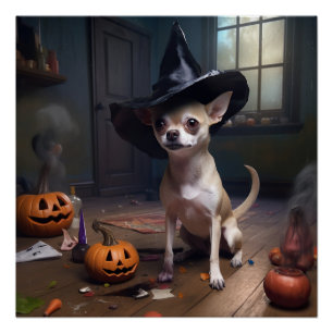 Chihuahua-Kürbisse Halloween Gruselig Poster