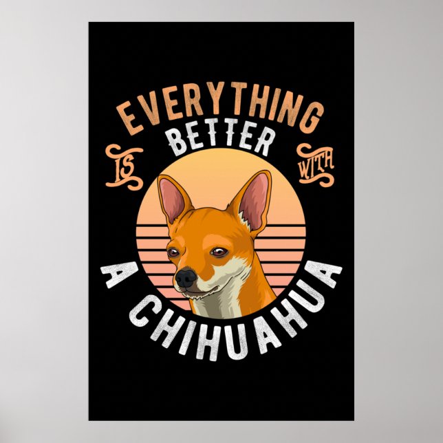 Chihuahua kurzer Hundebesitzer Poster (Vorne)