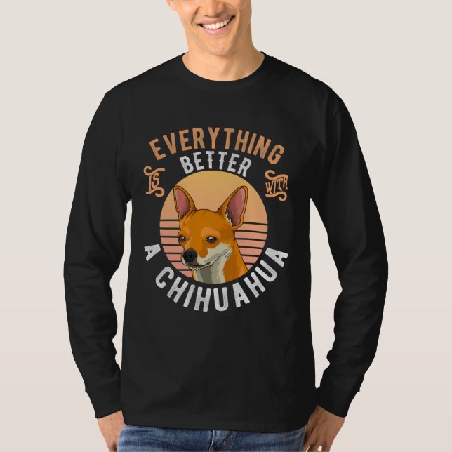 Chihuahua kurzer Hundebesitzer T-Shirt (Vorderseite)
