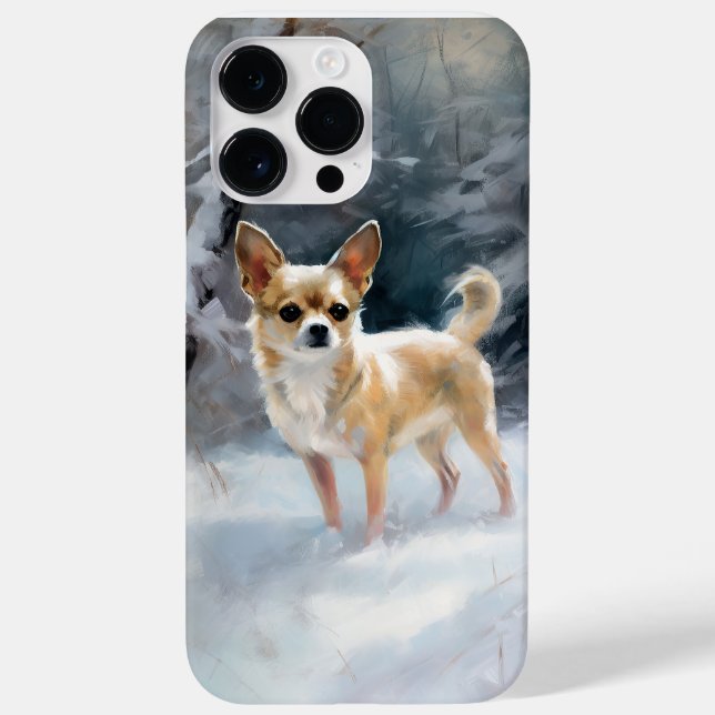 Chihuahua lässt es Weihnachten schnee Case-Mate iPhone Hülle (Rückseite)