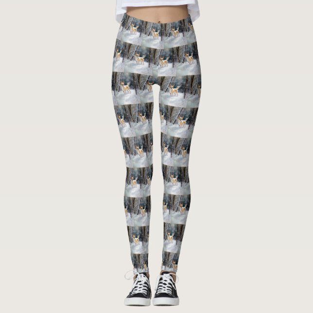 Chihuahua lässt es Weihnachten schnee Leggings (Vorderseite)