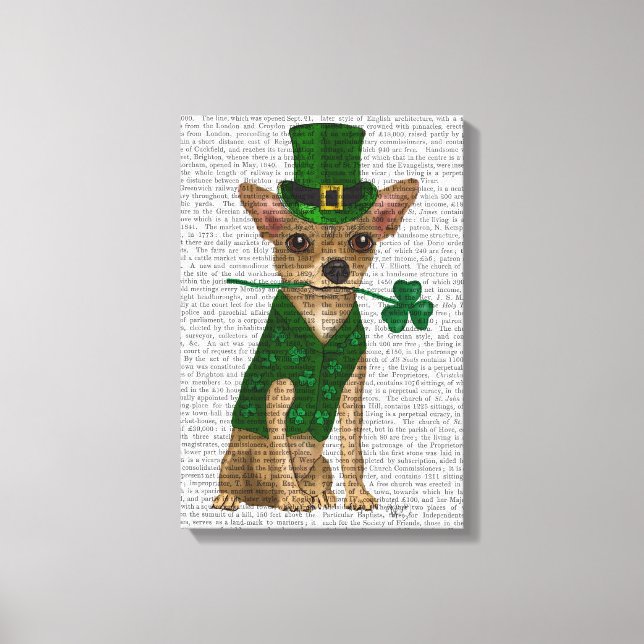 Chihuahua Leprechaun Leinwanddruck (Vorderseite)