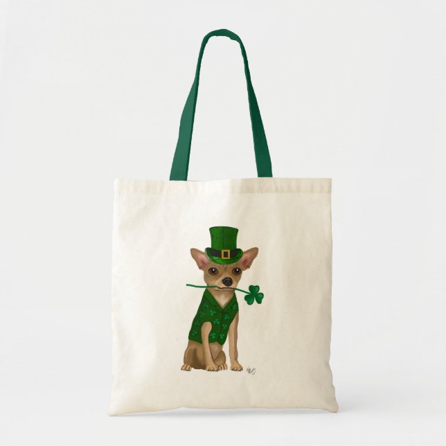 Chihuahua Leprechaun Tragetasche (Vorne)