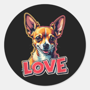 Chihuahua, Liebe, Chihuahua Liebe, Hund, Spaß, Runder Aufkleber