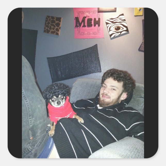 Chihuahua-Liebe Quadratischer Aufkleber (Vorderseite)