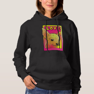 Chihuahua Liebe Rosa und Gelb Pop Kunst Hoodie