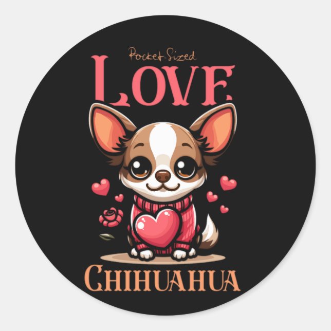 Chihuahua-Liebe Runder Aufkleber (Vorderseite)