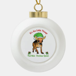 Chihuahua Liebe Weihnachten Keramik Kugel-Ornament