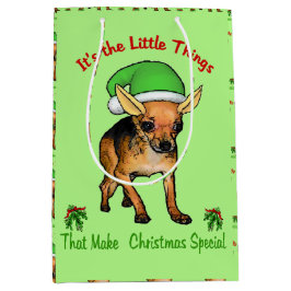 Chihuahua Liebe Weihnachten Mittlere Geschenktüte
