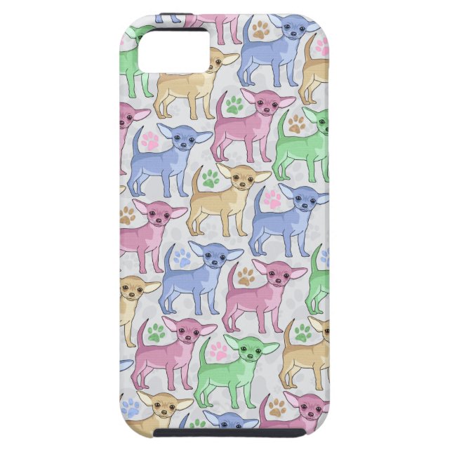 Chihuahua-Liebhaber-buntes Muster Case-Mate iPhone Hülle (Rückseite)