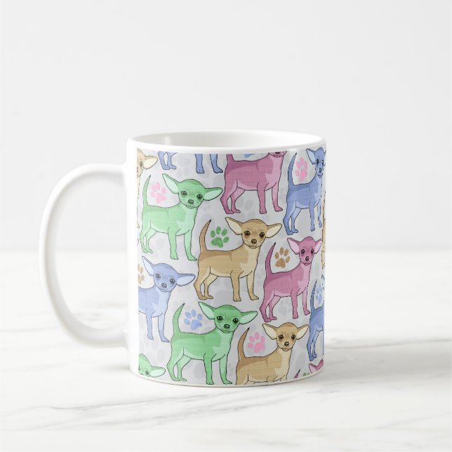 Chihuahua-Liebhaber-buntes Muster Kaffeetasse (Links)